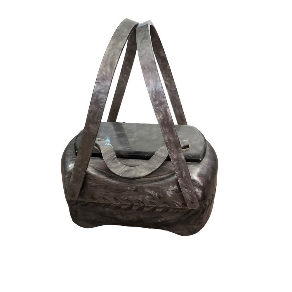 Llewellyn Vintage 1950'S Gray Lucite Box Purse